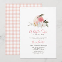 En liten inbjudan till Cutie Peach Baby Shower