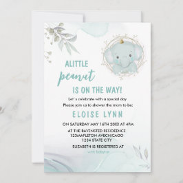 En liten inbjudan till elefant Boy Baby Shower