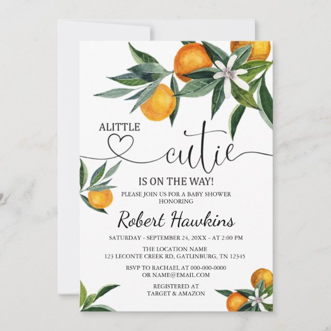 En liten inbjudan till en liten kutym för babyskor (Framsida)