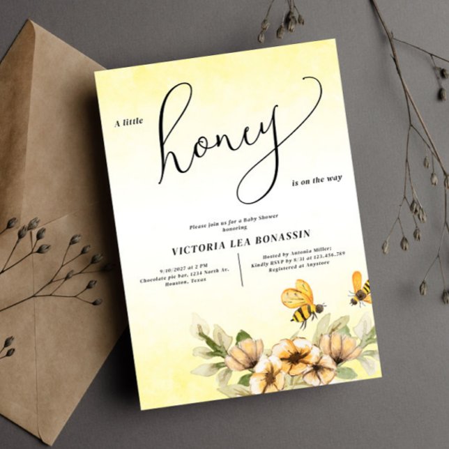 En liten inbjudan till honungsbin Baby Shower (Skapare uppladdad)