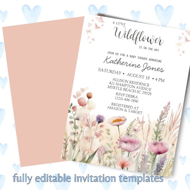 En liten inbjudan till Wildblomma Baby Shower (Skapare uppladdad)