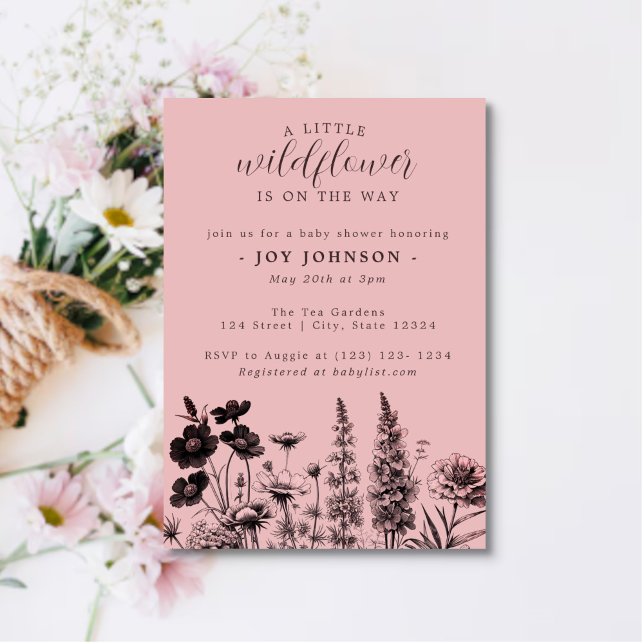 En liten inbjudan till Wildblomma Baby Shower (Skapare uppladdad)