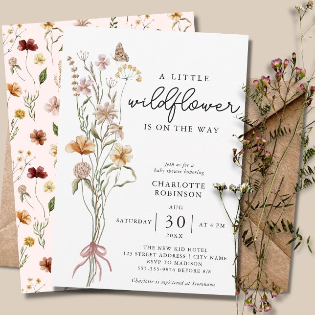 En liten inbjudan till Wildblomma Baby Shower (Skapare uppladdad)
