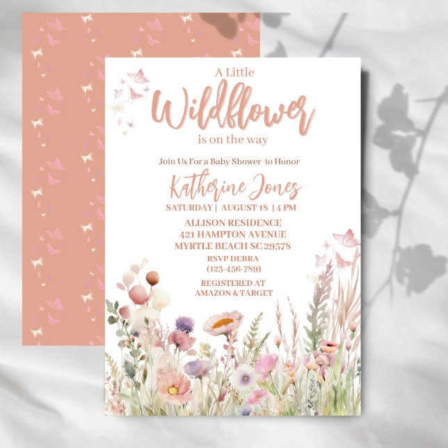 En liten inbjudan till Wildblomma Baby Shower (Skapare uppladdad)