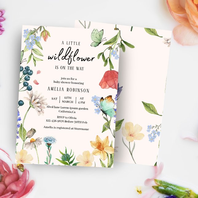 En liten inbjudan till Wildblomma Baby Shower (Skapare uppladdad)