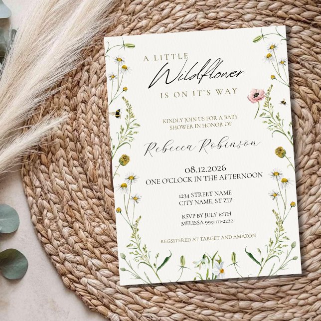 En liten inbjudan till Wildblomma Baby Shower (Skapare uppladdad)