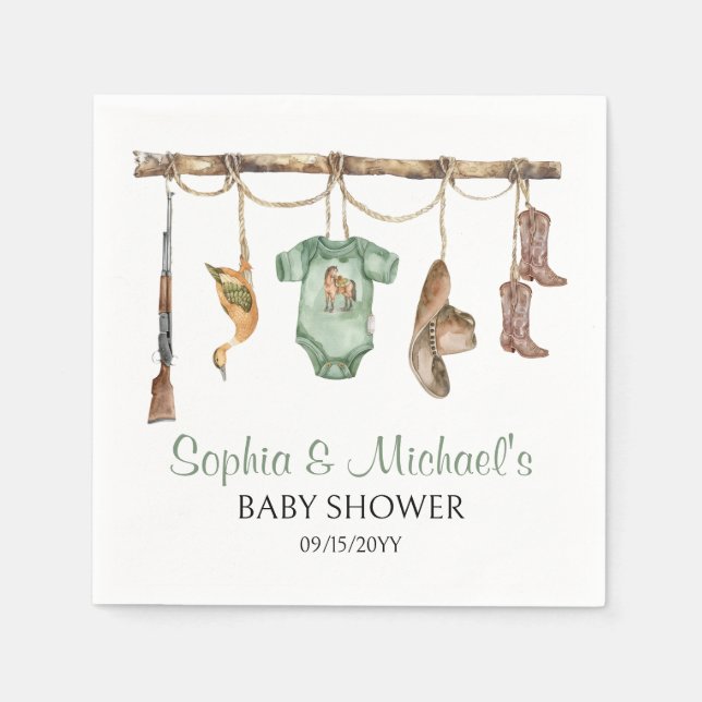 En liten jägare är på väg att visa sig i Party. Pappersservett (Framsidan)