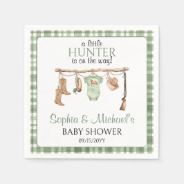 En liten jägare är på väg Baby Shower-fest Pappersservett