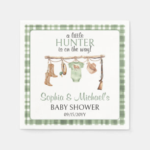 En liten jägare är på väg Baby Shower-fest Pappersservett