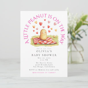En liten jordnöt är på väg Baby Shower Inbjudningar