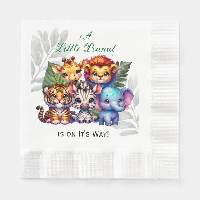 En liten jordnöt är på väg | Babyskor Pappersservett (Framsidan)