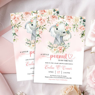 En liten jordnöt baby elefant blommigten guld inbjudningar
