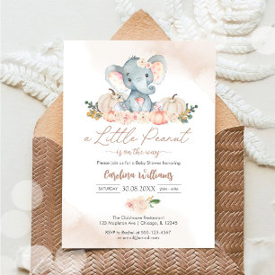 En liten jordnöt baby shower inbjudan