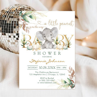 En liten jordnöt baby shower inbjudan