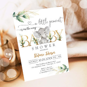 En liten jordnöt baby shower inbjudan