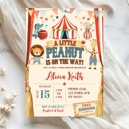 En liten jordnöt Cirkus Baby Shower Inbjudan
