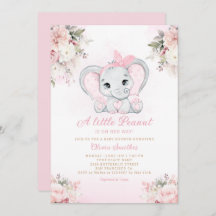 En liten jordnötsduk Blommigt Elephant Girl Baby S