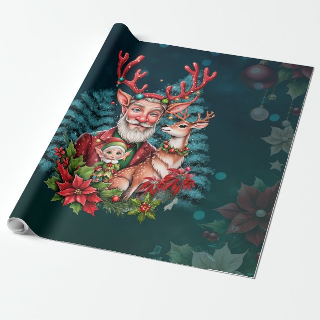 En liten julillustration. presentpapper (Utrullad)