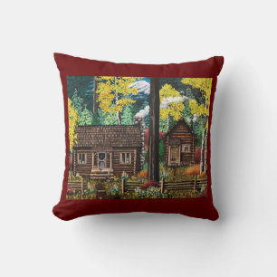En liten kabin i Skogen Pillow Kudde