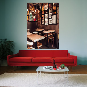 En liten kafé   AI Art Poster