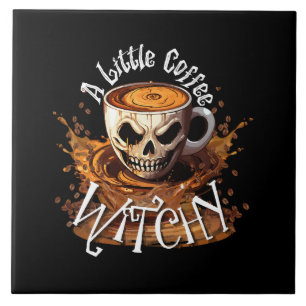 En liten kaffeförhäxad kakelplatta