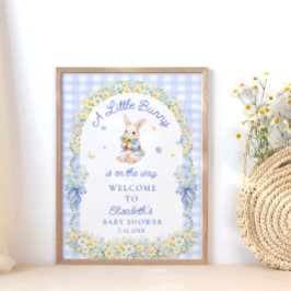 En liten kanin är på väg Baby Shower Välkommen Poster