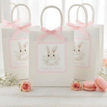 En liten kanin rosa Gingham Baby Shower