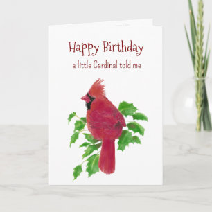 En liten kardinal Personality Birthday Roligt Bird Kort
