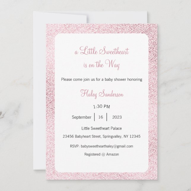 En liten käresta är på väg Inbjudan (Framsida)