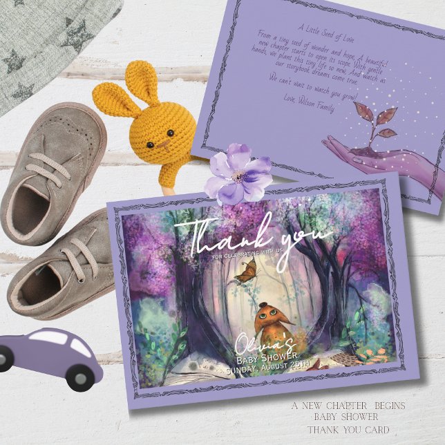 En liten kärlekshistoria saga barnkalas tack kort (A Little Seed of Love Storybook Baby shower Thank You Card)