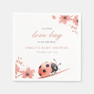 En liten kärleksnyckelpiga är på väg Baby Shower Pappersservett