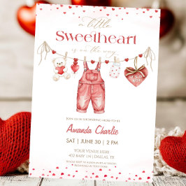 En liten kärling Röda Pojken Baby shower Inbjudningar