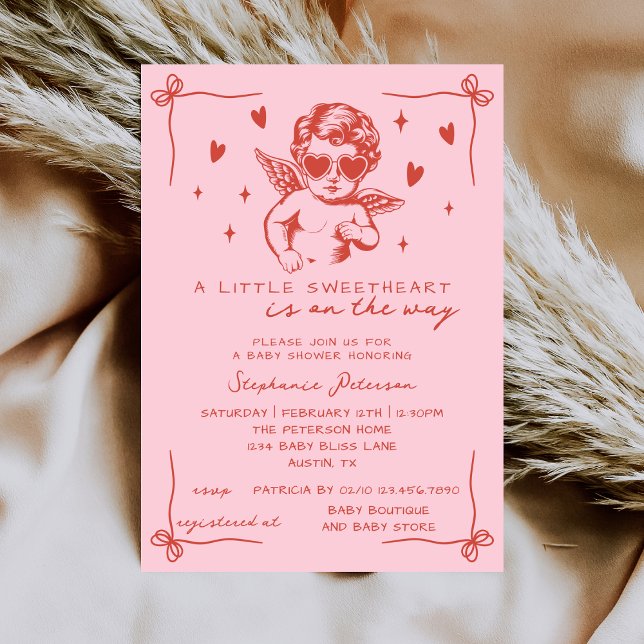 En liten kärresta Valentin Cupid Baby Shower Inbjudningar (Skapare uppladdad)