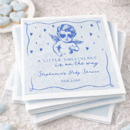 En liten kärring Valentine Pojke Babyfirande Pappersservett