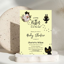 En liten kattunge är på väg Söt katt baby shower