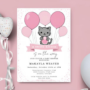 En liten kattunge i Kattunge Baby Shower-inbjudan Inbjudningar