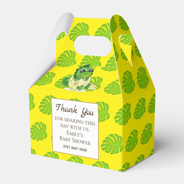 En liten kläckning DINOSAUR Baby Shower Party Presentaskar (Framsidan Sidan)