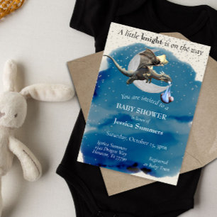En liten Knight Dragon Baby Shower Inbjudningar