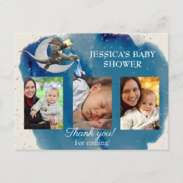 En liten Knight Dragon Baby Shower Tack för foto Vykort