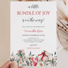 En liten knippe glädje Jul Baby Shower Inbjudningar