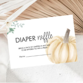 En liten knumpkin Baby Shower Diaper Raffle Biljet Tilläggskort