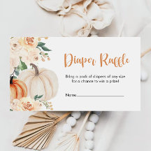 En liten knumpkin Baby Shower Diaper Raffle Biljet