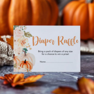 En liten knumpkin Baby Shower Diaper Raffle Biljet Tilläggskort