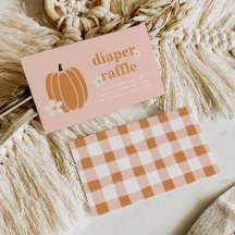 En liten knumpkin Baby Shower Diaper Raffle Cards