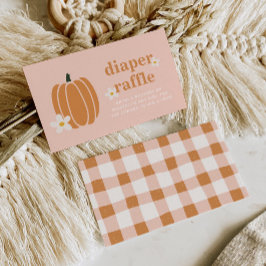 En liten knumpkin Baby Shower Diaper Raffle Cards Tilläggskort