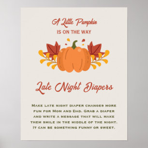 En liten knumpkin Baby Shower Late Night Diables Poster