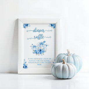 En liten knumpkin Bow Baby Shower Boy Diaper Poster