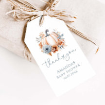 En liten knumpkin Boy Fall Baby Shower Tack