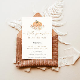 En liten knumpkin Fall Baby Shower | Fall Girl Bab Inbjudningar