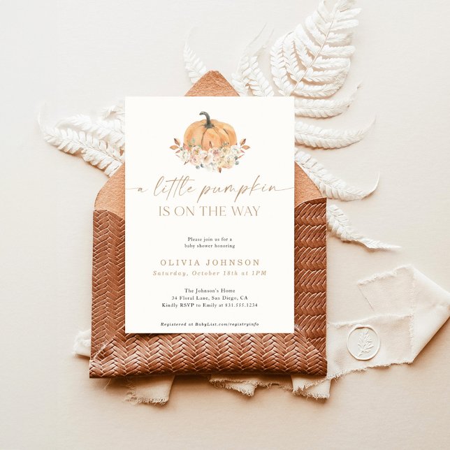 En liten knumpkin Fall Baby Shower | Fall Girl Bab Inbjudningar (Skapare uppladdad)